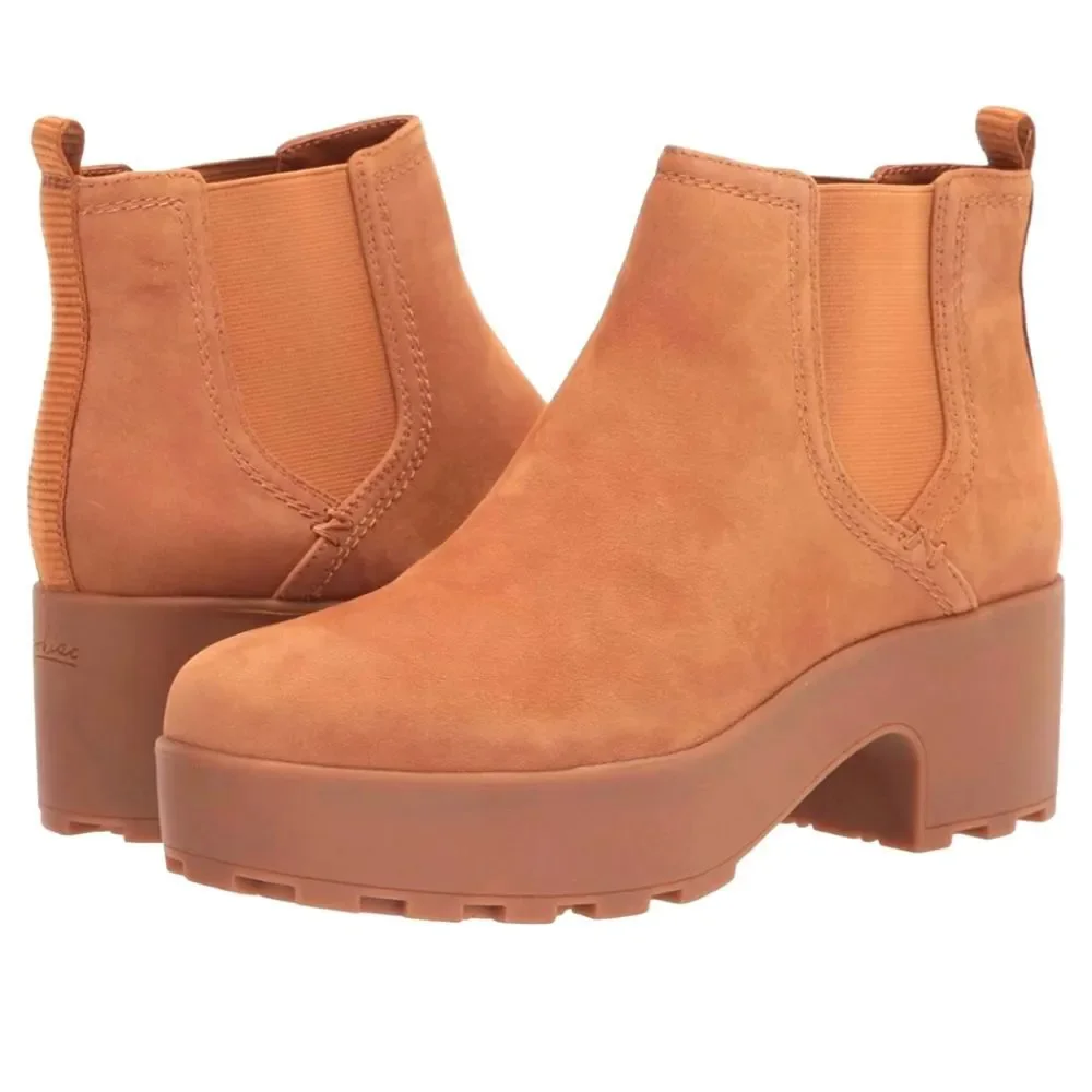 ZODIAC Women's Leather Tavi Ankle Chunky Lug Boot Latte, Sz 9.5, Euro Boho